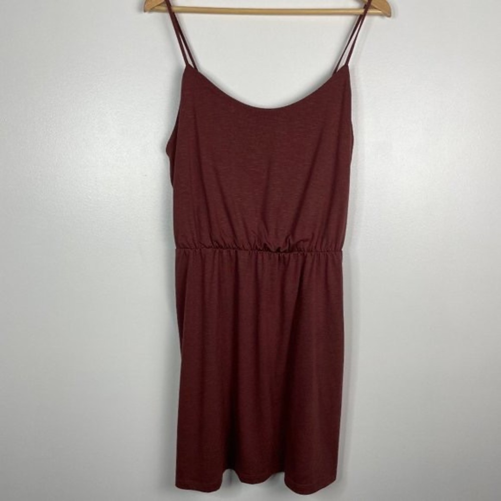 Old Navy Spaghetti Strap Cami Waist Defining Dress Rust Brown